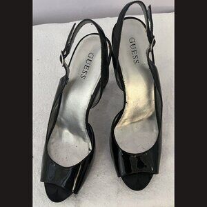 Guess peep toe sing back pumps Women’s Black Heels